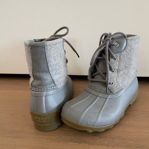 Sperry Rain Winter Boots Girls Size 3 Youth Gray Grey